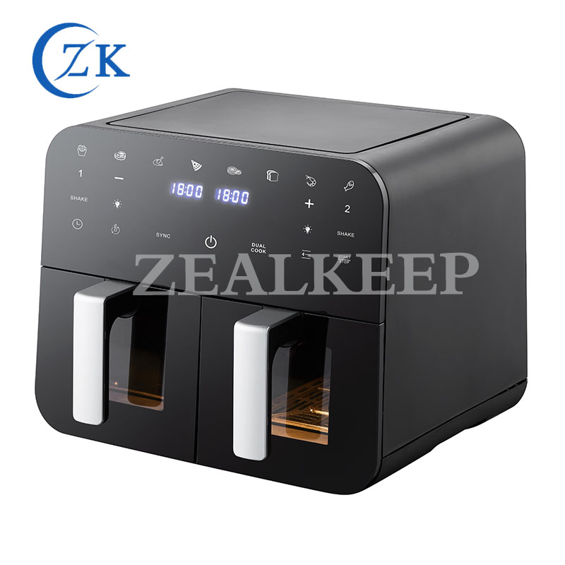 Knob design 2 Independent Room Dual Basket Air Fryer